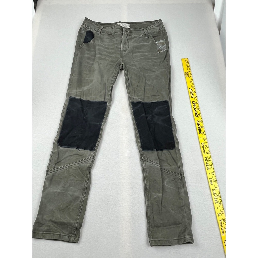 Free People Women Army Green and Black Knee patch Jeans 2